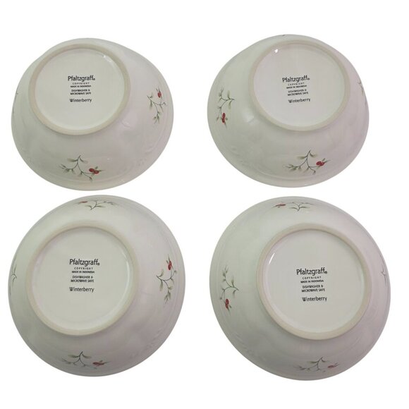 Pfaltzgraff Winterberry 5.8” Stoneware Cereal Soup Salad Bowls – Set of 4 - Picture 4 of 16